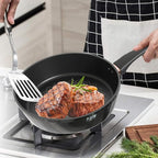 Sunhouse Ultra Titanium Nonstick Coating Aluminum Pan with 4-Layer Non-stick Coating, Non-Toxic, PTFE PFOA & PFAS Free, Stay-Cool Handle, Compatible with All Stovetops (10 inch)