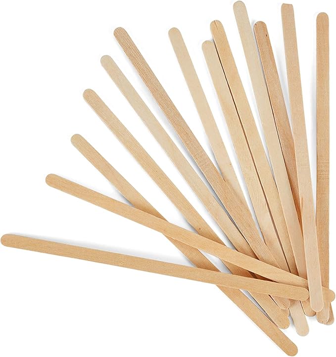 Coffee Stirrers Disposable Wooden Coffee Stir Sticks - Round-End Birchwood 5.5 Inches Large Wooden Stir Sticks - Pack of 500 Wood Stir Sticks, Coffee Sticks, Stirrers