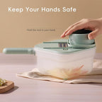 Carote Cheese Grater with Container, Kitchen Vegetable Mandoline Slicer Shredder with Interchangeable Blades, BPA-Free Container with Removable Handle, Grater for Onion, Fruit, Vegetables, Sage Green