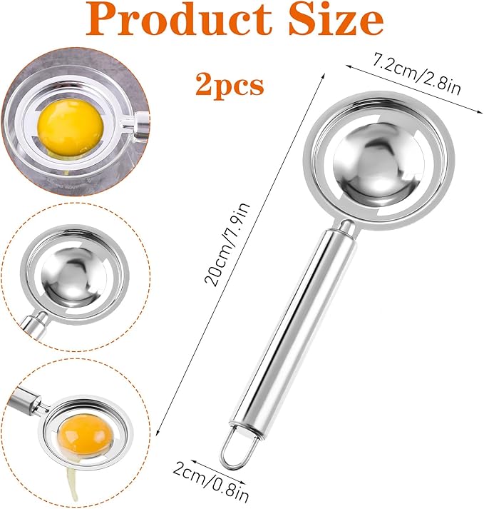 Egg Yolk Separator, Stainless Steel Egg Separator For Raw Eggs, Quick Egg White Separator Tool For Baking Cake, Kitchen Gadget
