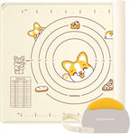Ourokhome Silicone Baking Mat Sheet and Pastry Dough Cutter, 0.5 Inch Thick 20'' X 16" BPA free Silicone Rolling Mat, Non-Stick and Anti-Slip, Dishwasher Safe (Beige)