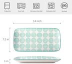 Selamica Ceramic Serving Platters, 14 Inch Serving Trays for Party Entertaining, Large Rectangular Serving Plates for Appetizer, Charcuterie, Dessert, Fruit, Set of 4, Assorted Colors