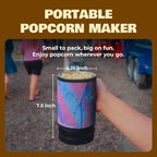 Portable Popcorn Maker, 2-in-1 Design Electric Popcorn Popper, Easy to Use & Clean, Perfect for Movie Night, Snack Time, Party & Travel Essentials, 120V 500W