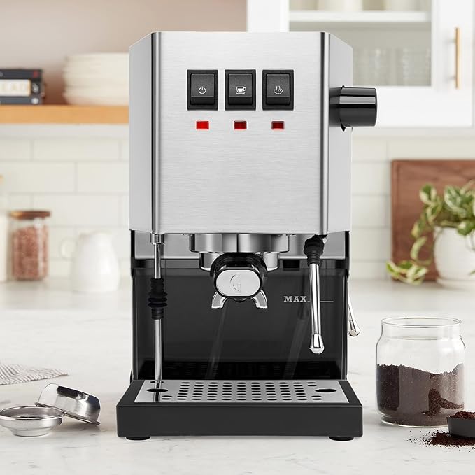 Low Profile Thin Drip Tray and One Single Hole Steam Tip 6 Bar 9 Bar 12 Bar OPV Spring Modification Kit with Long Stainless Steel Tube, Compatible with Pro Gaggia Classic Espresso Coffee Machine