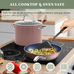 Nuwave 12pc Forged Lightweight Cookware Set, G10 Healthy Duralon Ceramic Ultra Non-Stick Coating, Vented Tempered Glass Lids, Stay-Cool Handles, Induction-Ready & Works on All Cooktops, PFAS Free