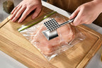 Full Stainless Steel Meat Mallet Tenderizer Tool - Chicken Hammer Flattener, Pounder for Kitchen, Food, Cooking - Dishwasher Safe Meat Beater
