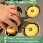 2 Pack Mini Bundt Cake Pan for Baking, 24-Cavity Mini Fluted Tube Cake Pans, Nonstick Carbon Steel Bundt Cake Mold for Baking