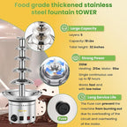 Commercial Chocolate Fountain 5 Tiers 13.2 Lbs Nacho Cheese Fountain Stainless Steel Hot Fondue Fountain Machine for Bakery, Party, Gathering, Wedding, Rental, Knob Control