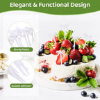 100Pcs Bow Cocktail Picks Party Toothpicks White Plastic Fruit Skewers Christmas Bow Drink Stirrers Cupcake Toppers Fancy Toothpick for Appetizers Drinks Wedding Coquette Birthday Bow Party Decor