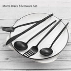 Matte Black Silverware Set, VANVRO 60-Piece Stainless Steel Flatware Set, Satin Finish tableware Cutlery Set, Service for 12, Home and Restaurant, Dishwasher Safe