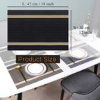 PIGCHCY Placemats Set of 6, Black Elegant Placemats Washable Non-Slip Luxurious Durable Table Mats for Home/Dining Room Decoration
