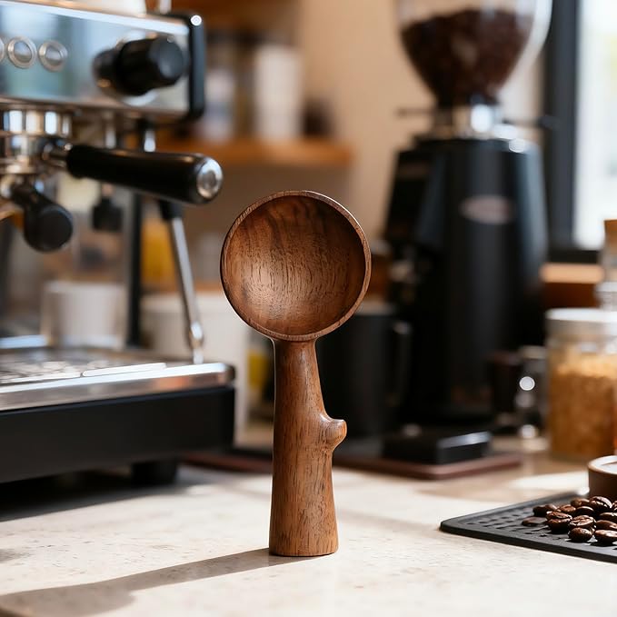 Walnut Coffee Scoop,Wooden Coffee Bean Measuring Spoon,5g Capacity,Natural Wood Coffee Scoop for Tea,Sugar & Powder,Rustic Kitchen Gift for Coffee Lovers
