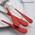 Red Silverware Set 20 Piece 18/0 Stainless Steel Flatware Red Handle Cutlery Set Service for 4 Fork Knife Spoon Set Mirror Finish Dishwasher Safe