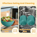 Homienly Large Bowls for Eating: Set of 8 Unbreakable 60oz Wheat Straw Bowls, Non-Plastic & Microwave Safe for Everyday Salad, Soup & Oatmeal (Green)