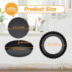 Beasea 6 Inch Tart Pan, 8pcs Small Tart Pie Pans with Removable Bottom Non Stick Mini Pie Tin Pan Loose Bottom Fluted Quiche Baking Pan for Fruit Quiche Cakes