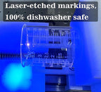 Ackers Etching Scale Measuring Glass -V-Shaped Spout Made of High Borosilicate Glass Measuring for Kitchen or Restaurant, Easy to Read, 120 ML (4 Oz)-Pack of 2