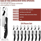 Honoson Wine Keys Opener Travel Corkscrew Wine Bottle Opener Waiter Beer Bartender for Home Office Kitchen Restaurant Bar Applications(Black,24 Pieces)