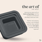 Ceramic Coated Glass Food Storage Containers | No PTFE, PFOA, PFAS, and BPA | Reusable Non Toxic Meal Prep Containers with Glass Lids | Easy To Store | 10 Piece Set [Onyx]
