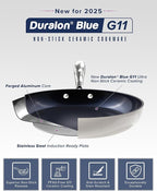 Nuwave Lux 13-Piece Premium Cookware Collection, Next-Generation G11 Duralon Blue Ceramic Nonstick, Ultra Durable, PFAS-Free, Lightweight & Works on All Cooktops