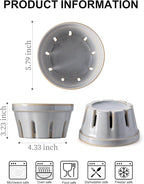 Gomakren Fruit Bowl with Holes, Ceramic Berry Basket Set of 2, 5.8 Inch Round Fruit Storage Containers for Kitchen, Farmhouse Strawberry Basket for Berries, Grape, Cherry, Gray