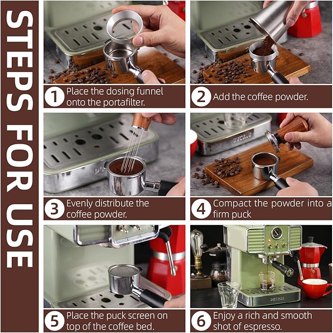 51mm Espresso Accessories Kit,Spring Loaded Calibrated Espresso Tamper,Wdt Tool Espresso and Dosing Funnel Set,Coffee Tamper Espresso Machine Accessories For 51 mm Portafilter Barista Tools