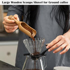 Big Coffee Scoops Shovel,Large Ground Coffee Scoop 3PCS Large Wooden Scoops for Jars 5.9″ Acacia Measuring Spoons for Coffee, Kitchen Scoop for Tea,Coffee, Powder, Bath Salts,Laundry -Multifunctional