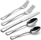 Alata Alice 40-Piece Silverware Set Stainless Steel Flatware Set,Service for 8,Mirror Polished Cutlery Set,Dishwasher Safe