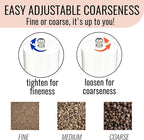 Manual Salt and Pepper Grinder Set of 2 | Large Round Shakers | 7.5 Inch Stainless Steel Refillable Grinders (White)