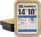 Aluminum Foil Pans, Extra Heavy Duty Disposable Aluminum Baking Pans, 14.57"×10.63" Steam Table Pans for Cooking, Heating, Storing, Prepping Roasting and Chafing (15 Pack Black and Gold)