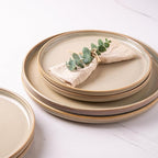 AmorArc Dinner Plates Set of 6, 10.5 Inch Reactive Glaze Ceramic Plates Set, Microwave, Dishwasher Safe, Scratch Resistant, Modern Large Dinnerware Dishes Set Kitchen Stoneware Plates