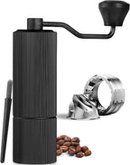 Mini Manual Coffee Grinder, 40 Adjustable Settings, Portable Hand Mill with 30g Capacity, Conical Burr for Espresso, Pour Over, Travel, Camping, Office (Black)