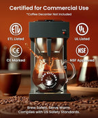 SYBO 12 Cup Coffee Maker Commercial, Pour Over Coffee Maker Brewer, Industrial Stainless Steel Cafetera with 2 Warmers