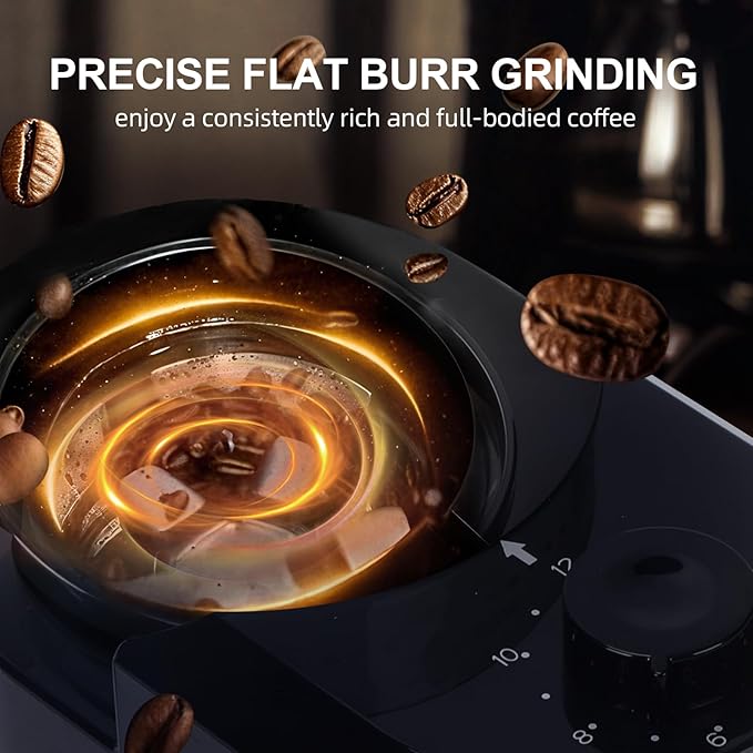 Burr Coffee Grinder - Electric Coffee Bean Grinder with 28 Adjustable Grind Settings For 2-12 Cups - Adjustable Coffee Grinders for Home Use - Easy to Use - Stainless Steel