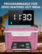 EAST OAK Cordless Electric Lunch Box for Adults, Heated Lunch Box Battery Powered with Automatic Heating, 5.5 Cups Portable Food Warmer with Removable Tray Divider