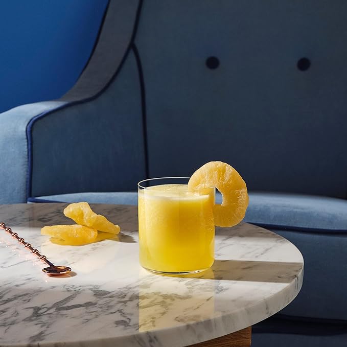 NUDE Whiskey Glasses Set of 4 DOF – 13.25 oz Premium Lead-Free Crystal Old Fashioned Rocks Glasses for Whisky, Scotch & Bourbon – Subtle Curved Base, Dishwasher Safe Barware