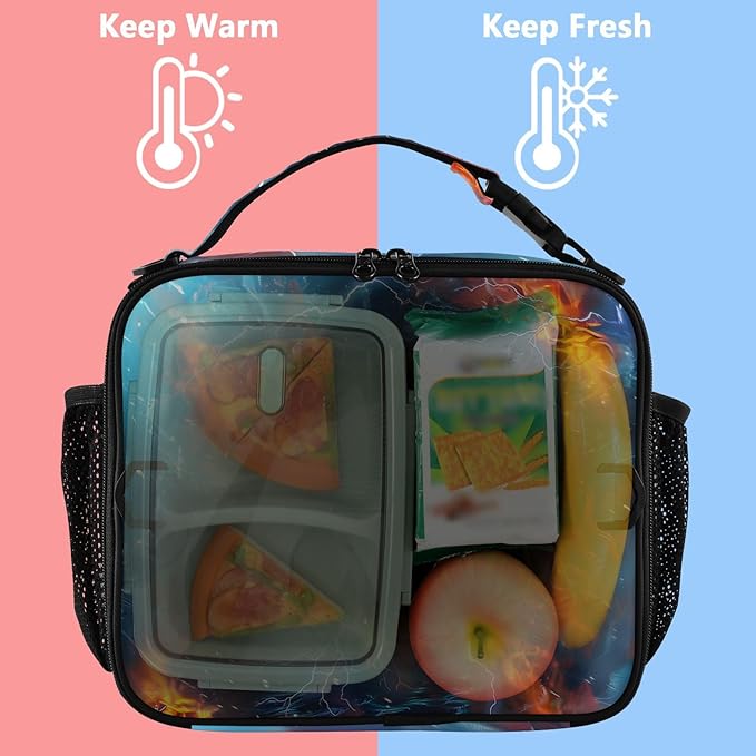 American Football Lunch Bag for Teens Boys Cool Insulated Lunch Box with Adjustable Shoulder Belt Cooler Bag for Sports Travel Camping College