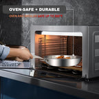 EWFEN 12 Inch Tri-Ply Stainless Steel Frying Pan, Skillet, Induction Cooking Pan, Dishwasher and Oven Safe, Fast & Even Heat, Heavy Duty and Detachable Handle