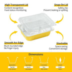 40 Pack 3 LB Aluminum Pans with Lids Heavy Duty (8.7"×6.6"×2.5") Foil Food Containers with Lids, 50oz Disposable Tin Foil Pans with Lids for Baking, Meal Prep, Freezer, Heating and Takeout