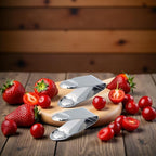 2Pcs Silver Stainless Steel Strawberry Huller Fruit Stem Remover Home Kitchen Tools for Cherry Tomato, Corers (2.8 * 1)