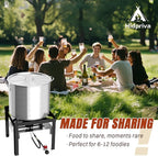 80QT Crawfish Boiler Kit, Waterproof Cover & 18-inch Skimmer, 110,000BTU Propane Burner Stove, 0-20PSIG Regulator, Aluminum Seafood Boil Pot, Crab Boil Pot with Basket