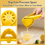 Manual Lemon Squeezer, Easy-to-Use, Very Sturdy, Lemon Juicer Squeezer to Squeeze Lemons, Yellow, HomeyVenture