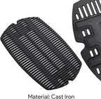 7582 7644 Replacement Cooking Grates for Weber Baby Q, Q 100 Q120 Q1000 50060001 51060001 52020001 Q1200 Q1400, Matte Cast Iron Cooking Grid for Weber Baby Q