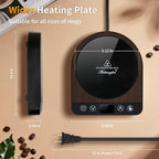 Smart Coffee Mug Warmer, 50W Fast Heating Coffee Warmer for Desk with 5 Temperature Control & 2-12H Auto Shut Off, Electric Large Panel Cup Warmer for Milk, Tea, Beverage, Candle, Wood