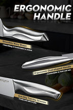 ROCOCO Kitchen Block Knife Set - 15 PCS Stainless Steel Knife Set with Block and Sharpener Dishwasher Safe Father Mother Birthday Christmas Gift