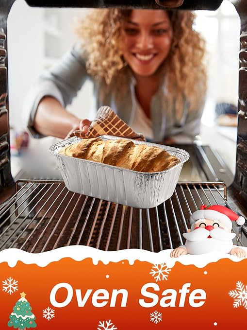 60 Pack 6x3.5x2 Disposable Aluminum Loaf Pans with Lids Small-Aluminum-Foil-Pans-Tin-Foil-Baking-Pans-Tin-Trays-Food-Containers-for-Baking-Cakes-Bread-Meat-Loaves