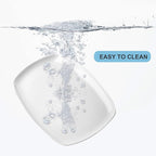 fMBB 3pcs Ceramic White Serving Platters, Large Rectangular Plate, Irregular Rectangular Trays - Party, Wedding, Entertaining, Microwave and Dishwasher Safe - 14 Inch