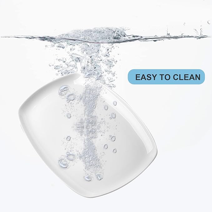 fMBB 3pcs Ceramic White Serving Platters, Large Rectangular Plate, Irregular Rectangular Trays - Party, Wedding, Entertaining, Microwave and Dishwasher Safe - 14 Inch