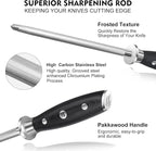 SHAN ZU Damascus Kitchen Knife Set, 7-Piece Professional Knife Sets for Chefs, Japanese 10Cr15CoMoV Super Steel With G10 Handle Knife Block Set, GYO Series