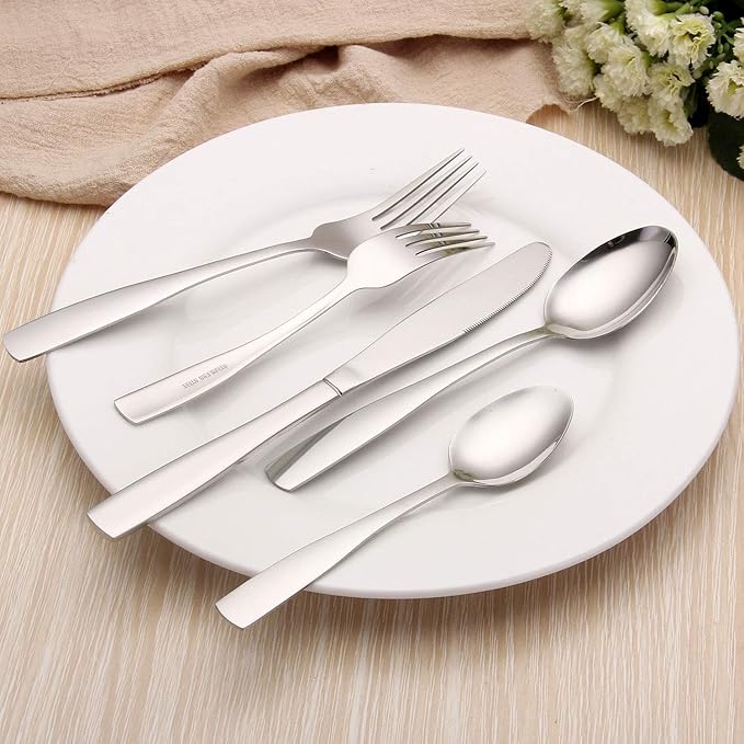 Silverware Set, 20-Piece Stainless Steel Flatware set, Tableware Cutlery Set Service for 4, Utensils for Kitchens, Dishwasher Safe