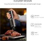 Electric Salt and Pepper Grinder Shakers Set with LED Power Display-Rechargeable-No Battery Needed-Automatic Salt Pepper Mill Grinder,LED Adjustable Coarseness,LED Light,One-Hand Operation